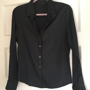 Theory Black Button Up Blouse